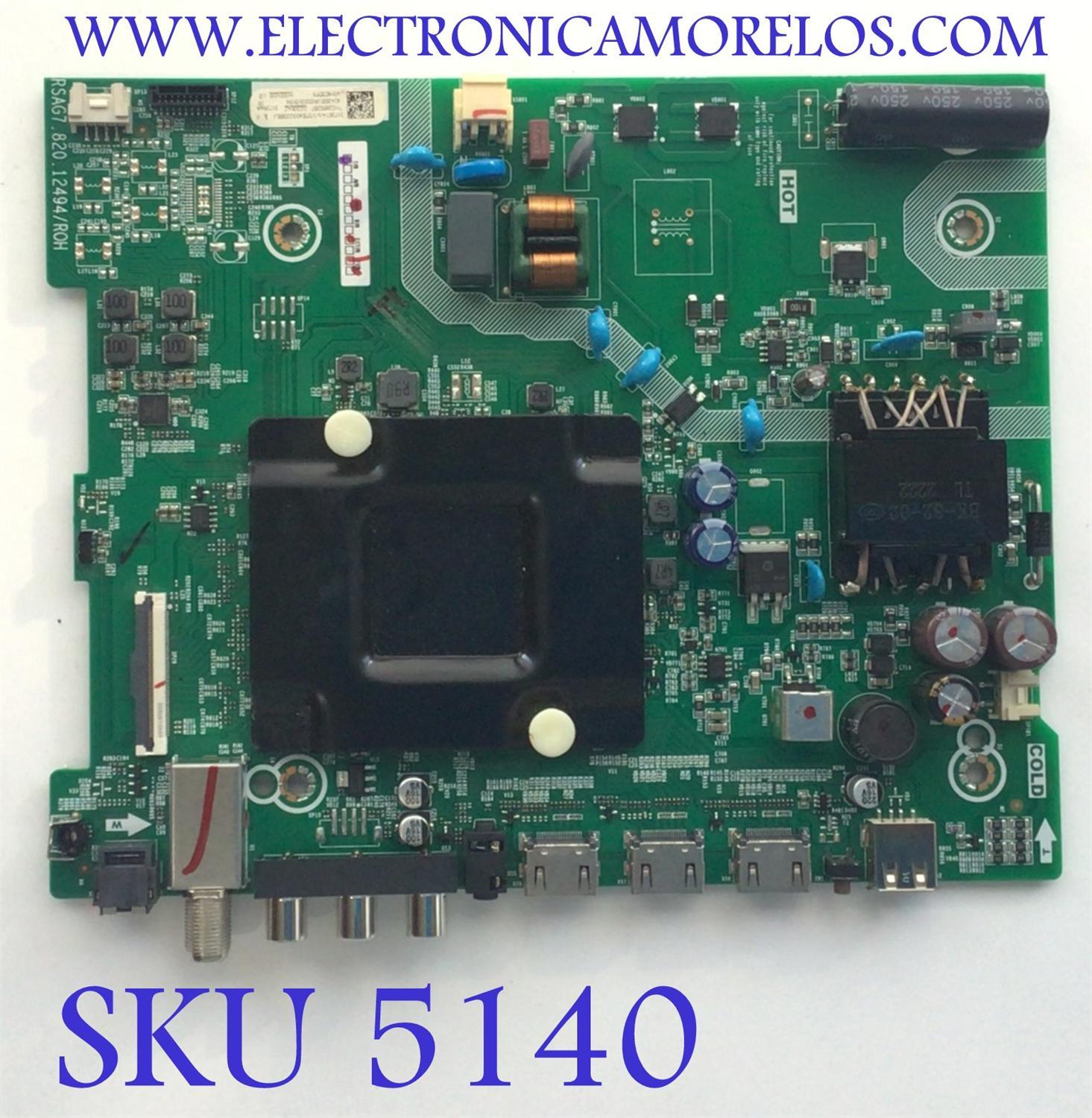 MAIN FUENTE (COMBO) PARA TV HISENSE·ROKU TV / NUMERO DE PARTE 317357 / RSAG7.820.12494/ROH / 317394 / 317557A / 317394A / PANEL JHD396X1F01-TXL1\S4\GM\MCKD3A\ROH / DISPLAY V400HJ9-PE1 / MODELO 40H4030F3 40A35EUR